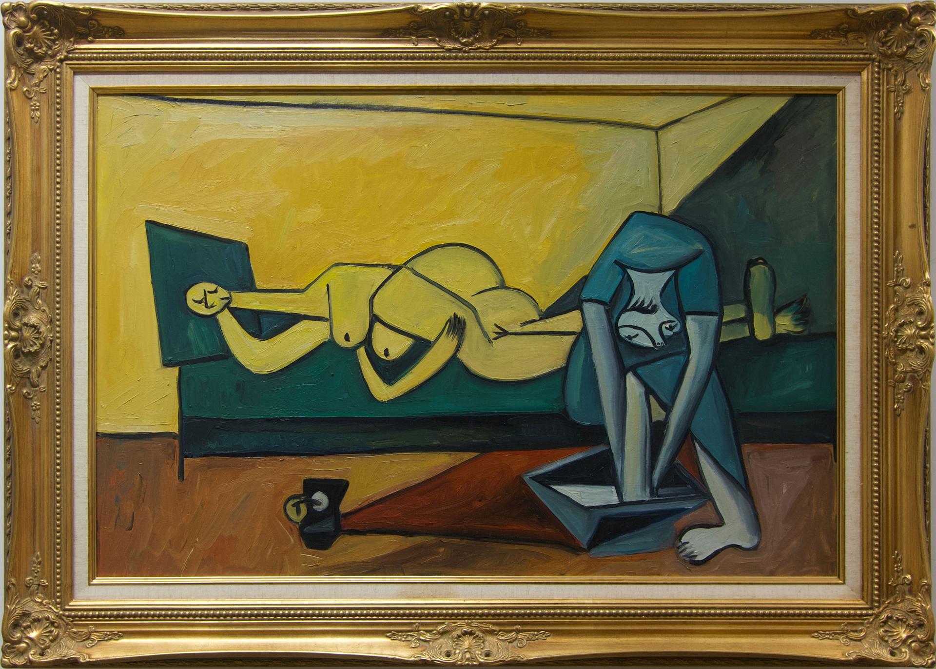 Serge Deherian (1955) - Sleeping Nude On Sofa