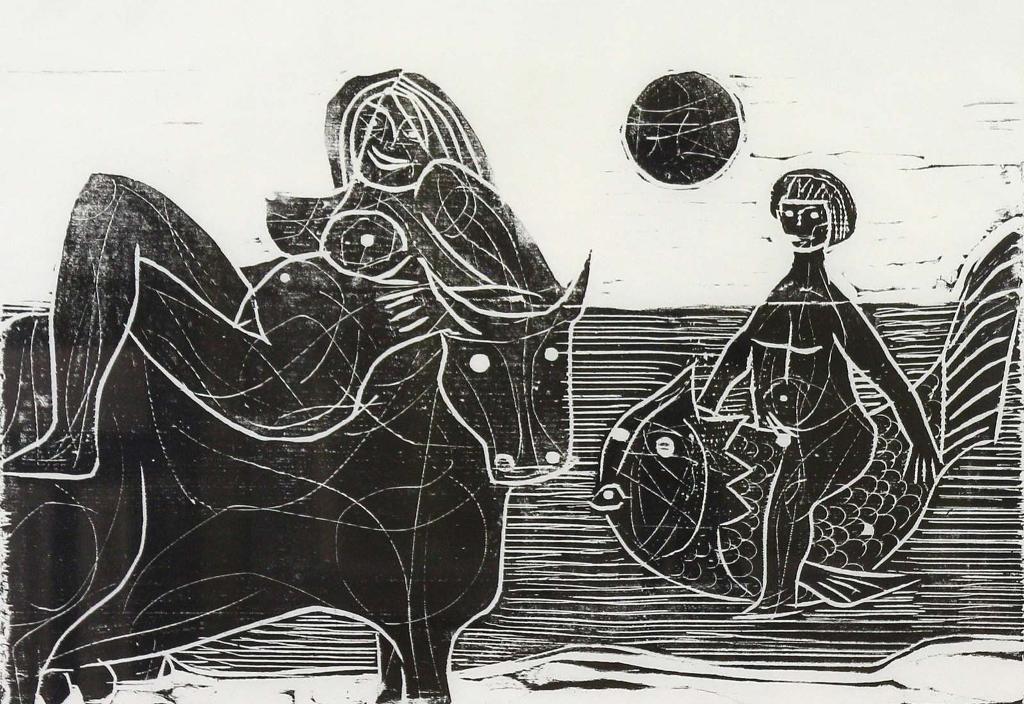 Herbert Johannes Joseph Siebner (1925-2003) - Europa  And The Boy On The Dolphin; 1981