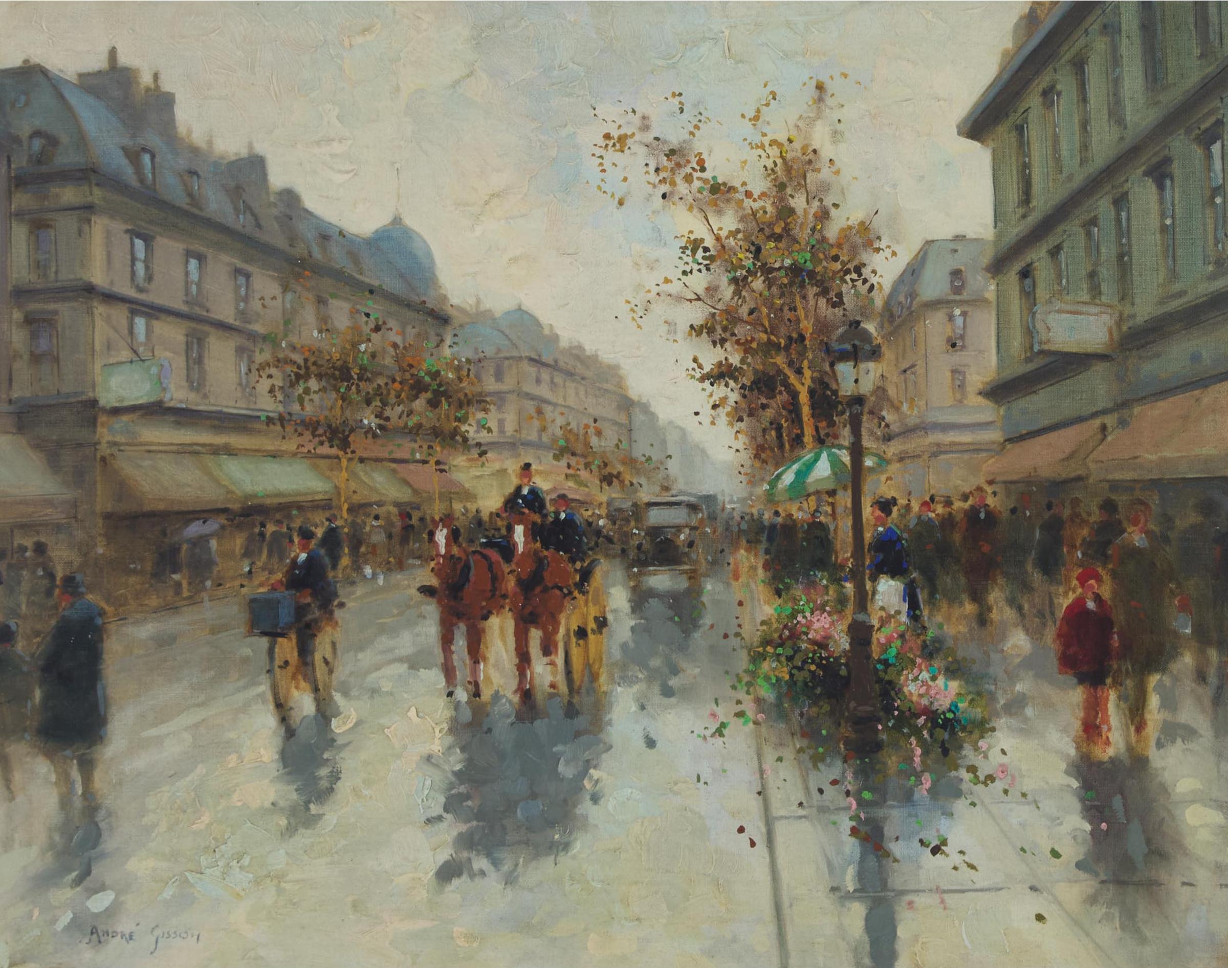 André Gisson (1921-2003) - Sidewalk Flower Girl