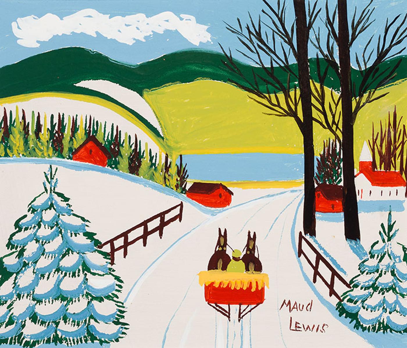 Maud Kathleen Lewis (1903-1970) - Winter Sleigh Ride