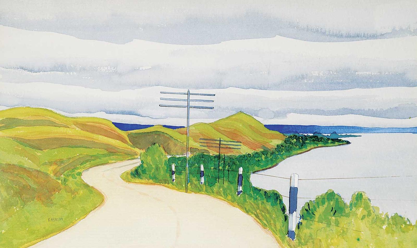 Robert Newton Hurley (1894-1980) - Untitled - Road Along the Water