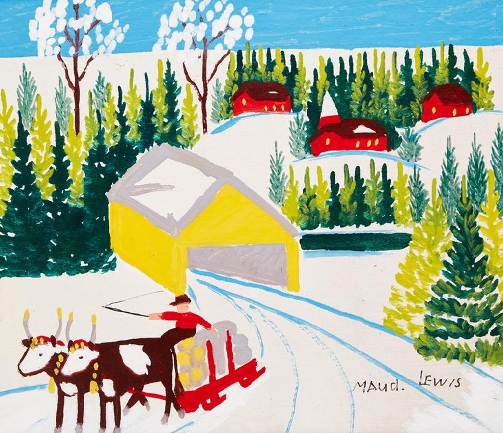Maud Kathleen Lewis (1903-1970) - Winter Sleigh Scene