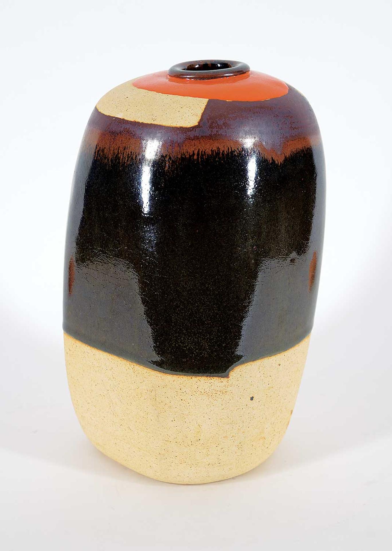 Luke Orton Lindoe (1913-1998) - Untitled - Tall Vase with Orange Top