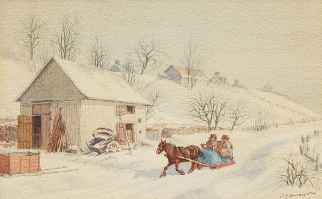 John H. Macnaughton (1876-1899) - Sleigh Ride, Winter