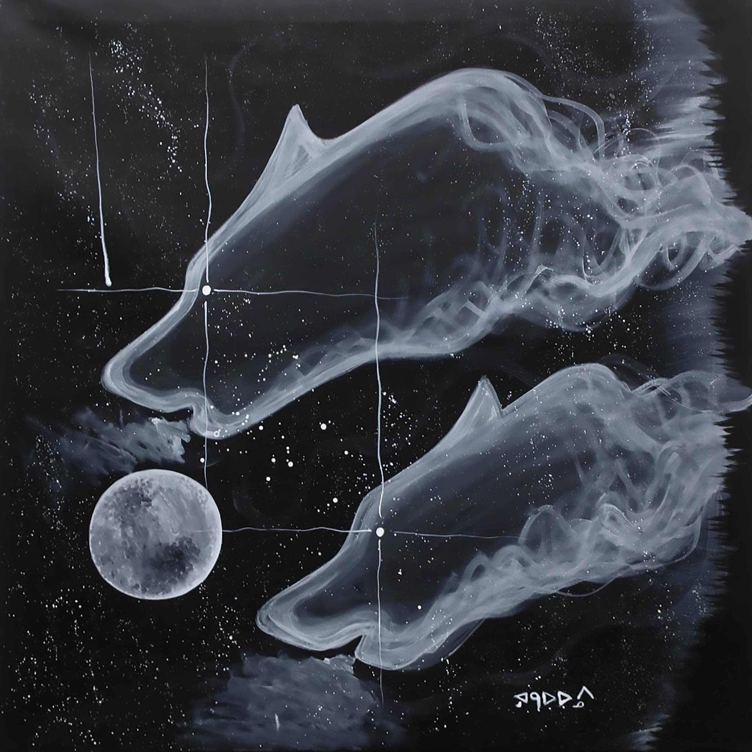 Kevin Belmore - Untitled (Wolf Spirits With Moon)