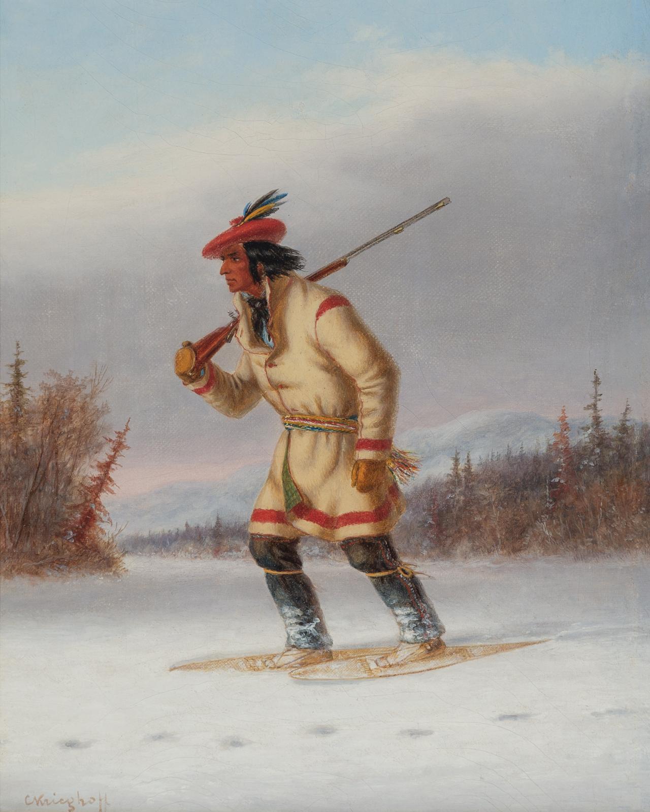 Cornelius David Krieghoff (1815-1872) - Hunter On Snowshoes