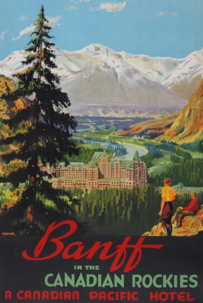 Percival Albert (Percy) Trompf (1902-1964) - Banff In The Canadian Rockies, A Canadian Pacific Hotel; 1938