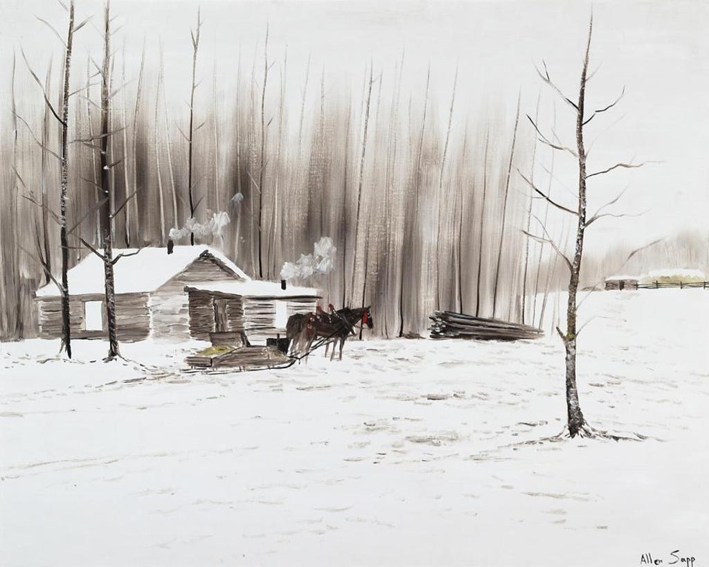 Allen Fredrick Sapp (1929-2015) - Winter Scene With Horses