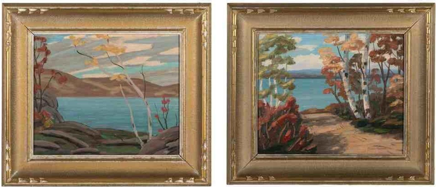 Thomson Fraser (1886-1967) - Pair of oil paintings on board by Thomson Fraser
