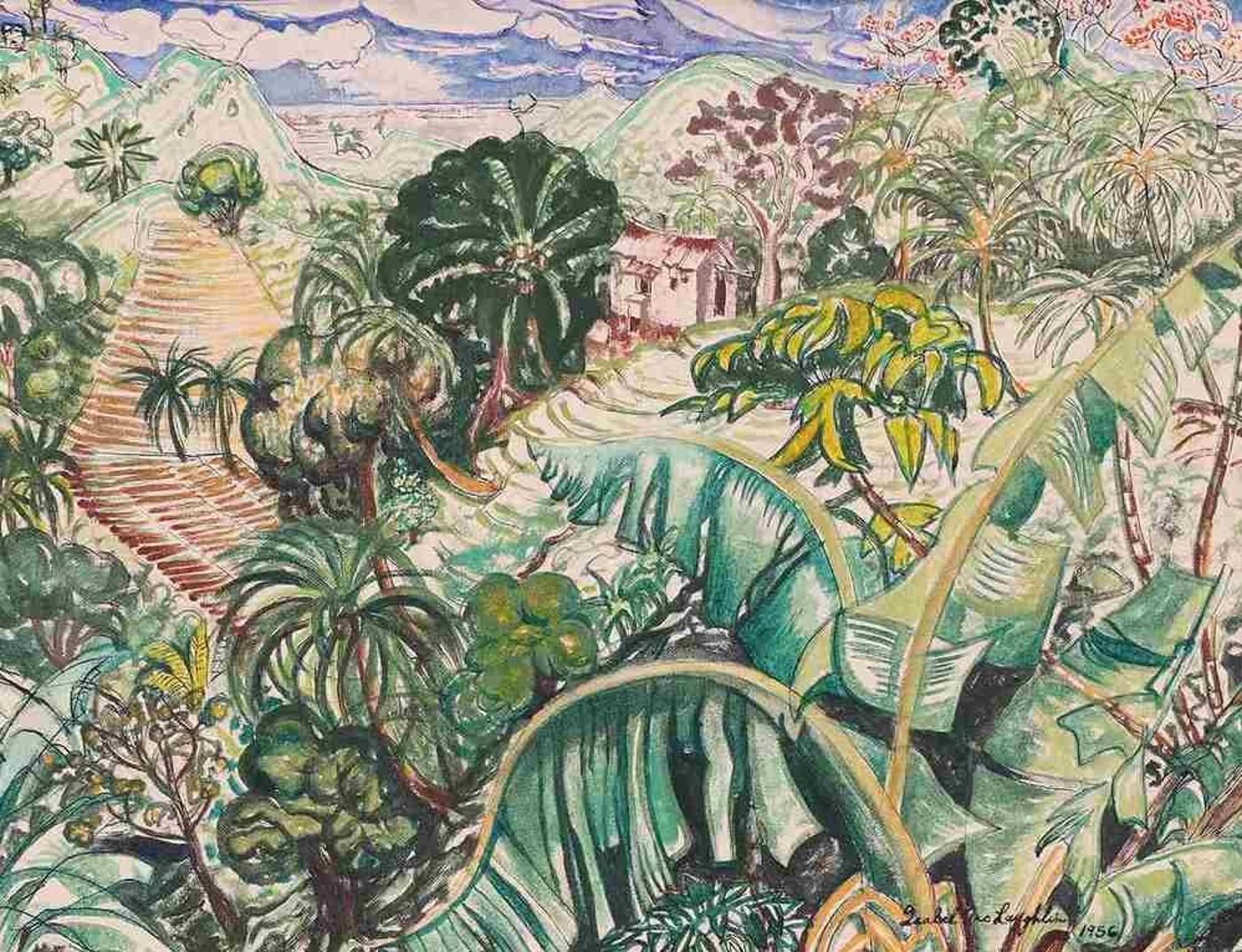 Isabel Grace McLaughlin (1903-2002) - Countryside, Tobago, B.W.I.; 1956