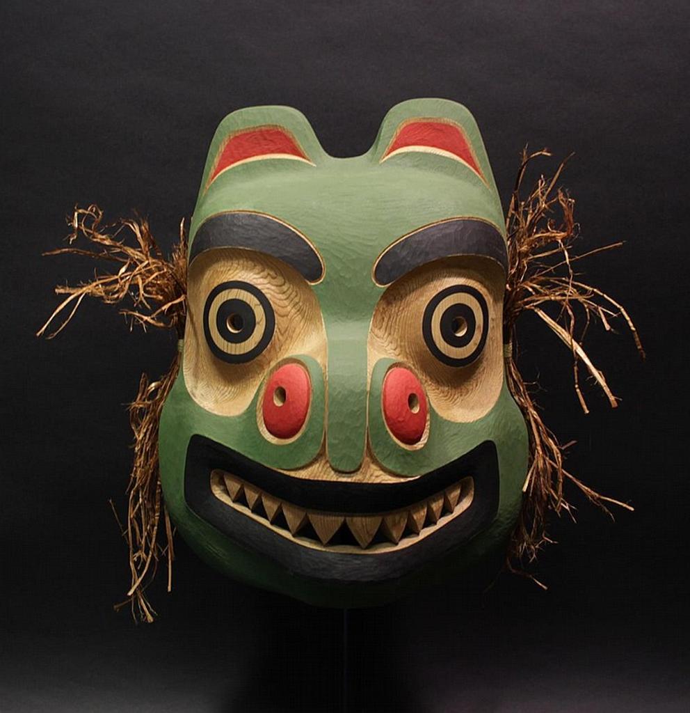 Tony Hunt Jr. (1962-2017) - a carved and polychromed cedar Tingit Bear mask