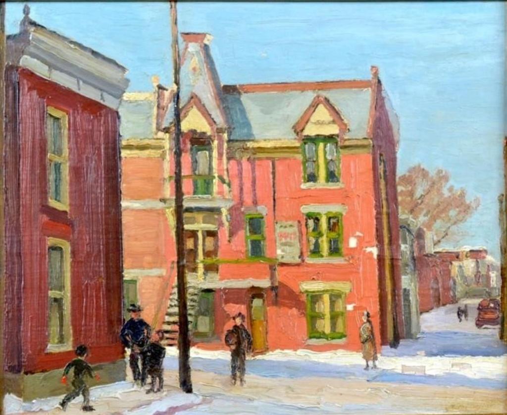 Frederick Bourchier Taylor (1906-1987) - Houses at the Corner of Roy and St. Christophe St., Montreal