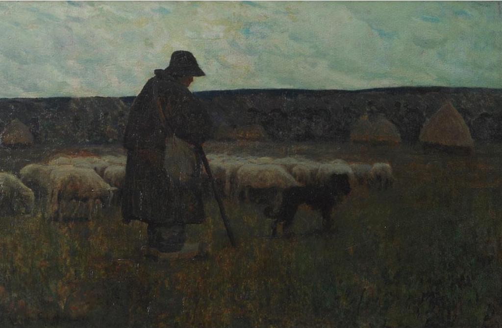 Clarence Alphonse Gagnon (1881-1942) - A Shepherd And His Flock