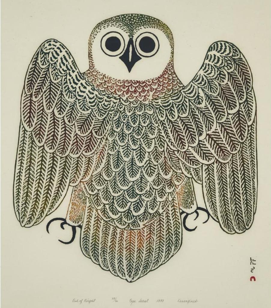 Kananginak Pootoogook (1935-2010) - Owl Of Kingait