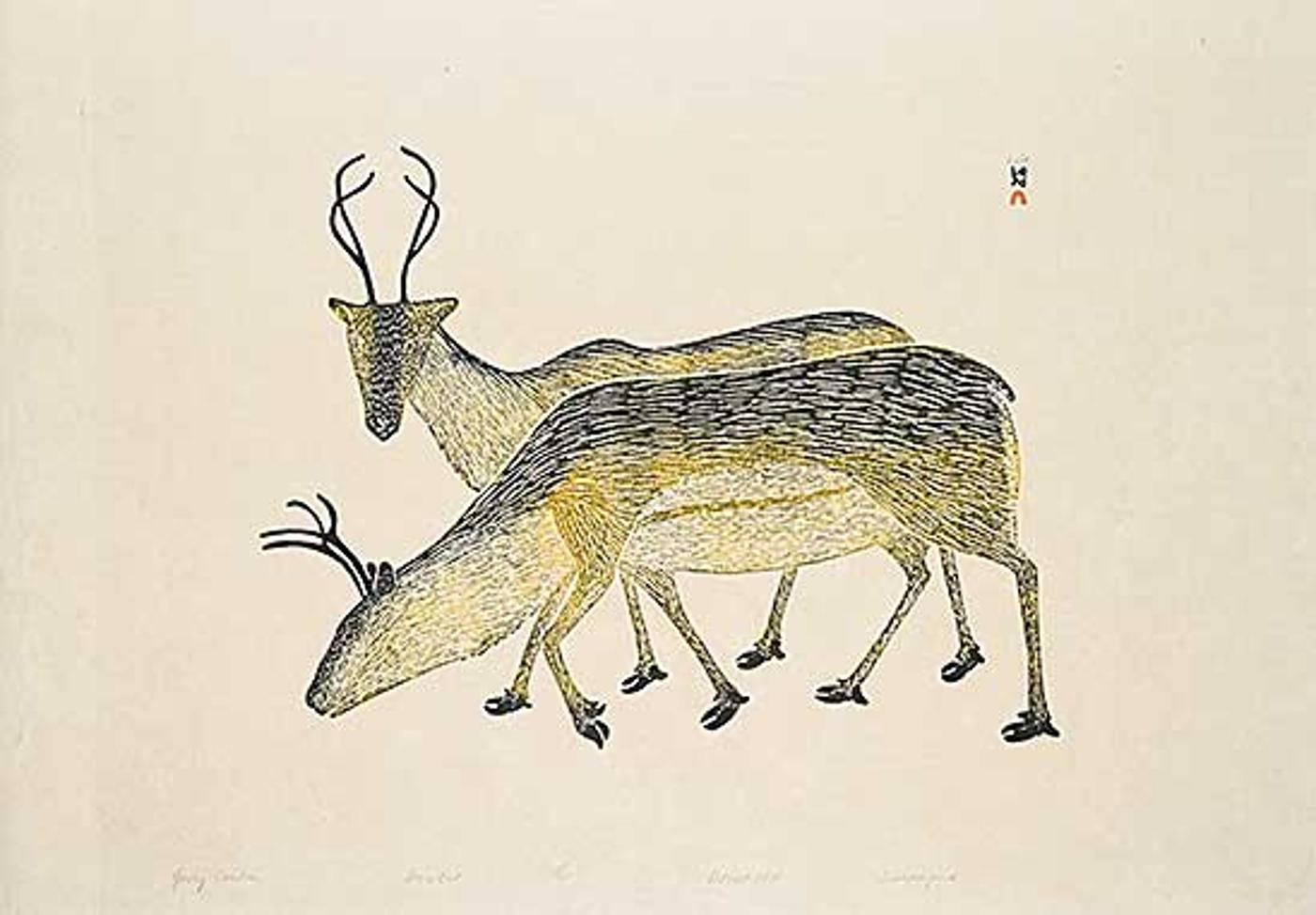 Kananginak Pootoogook (1935-2010) - Young Caribou #25/50