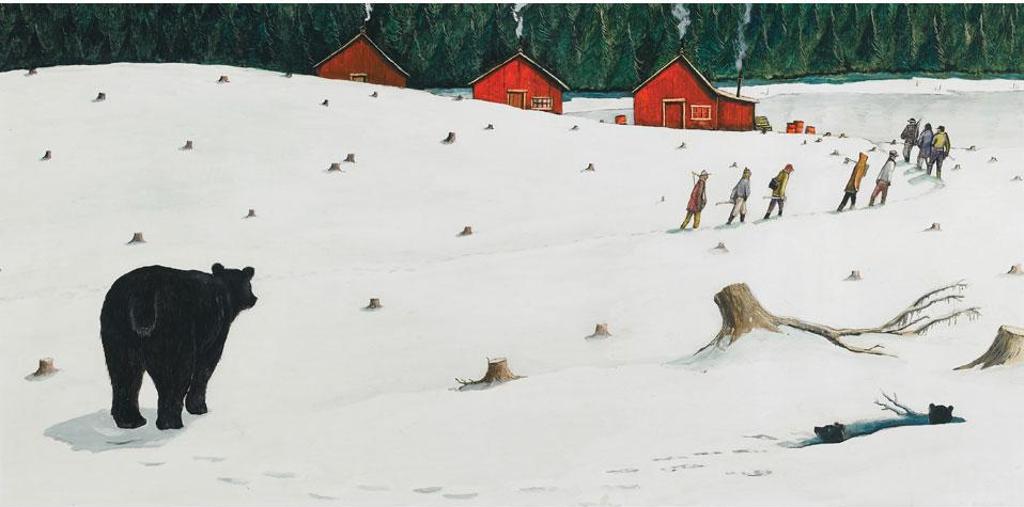 William Kurelek (1927-1977) - Lumberjacks Returning To Camp