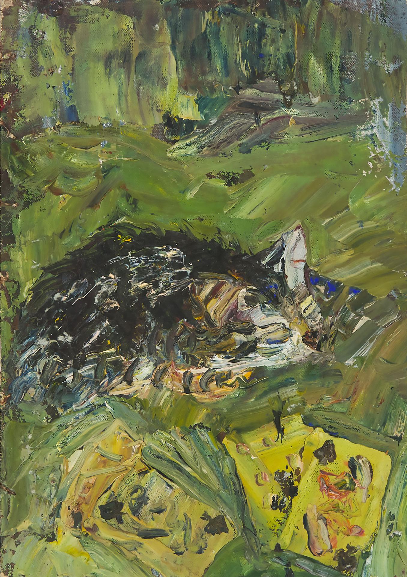 Anatoly Timofeevich Zverev (1931-1986) - Cat Sleeping With Playing Cards