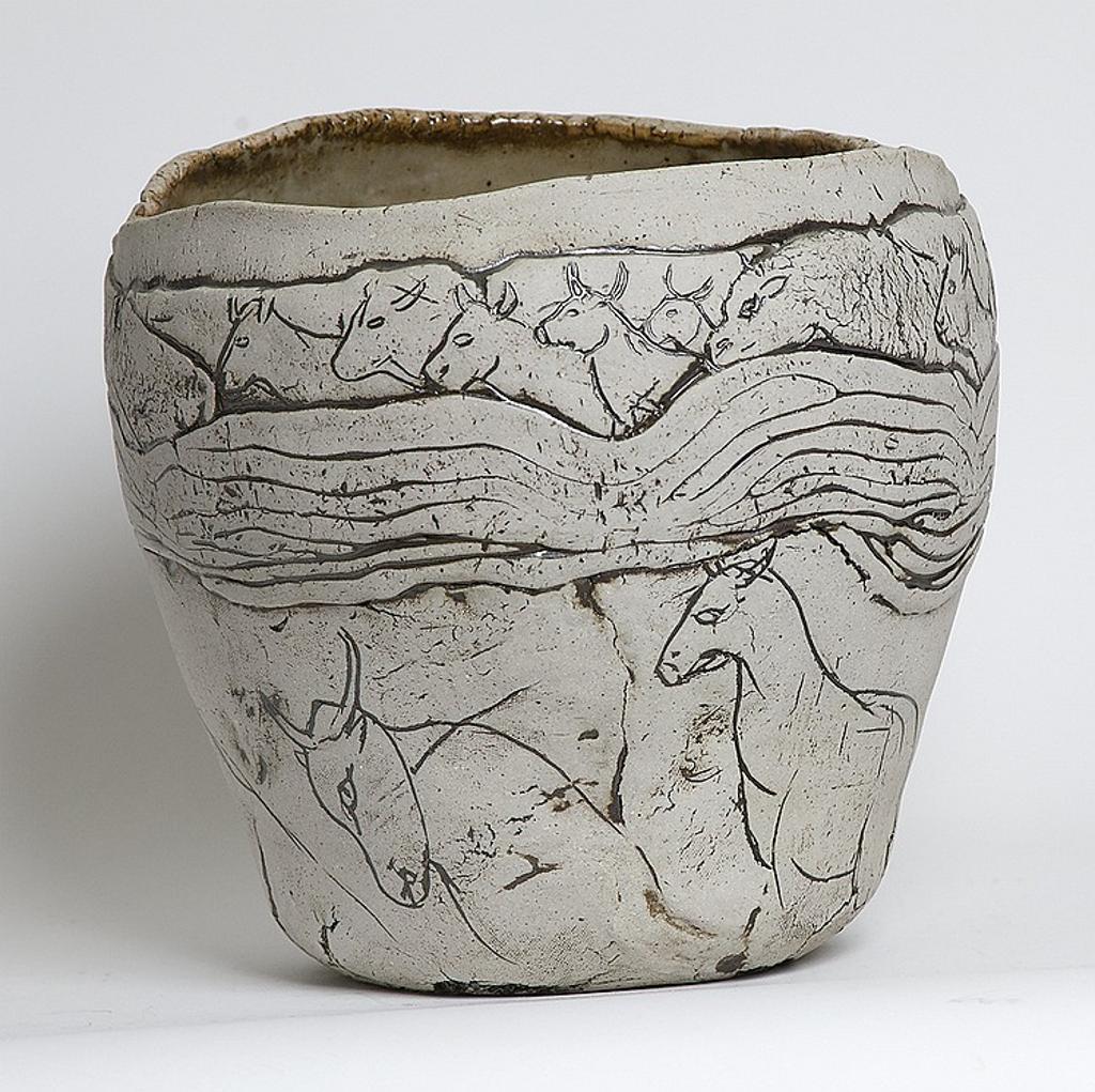 Maria Gakovic (1913-1999) - Untitled - Unglazed Pot with Equine Motif