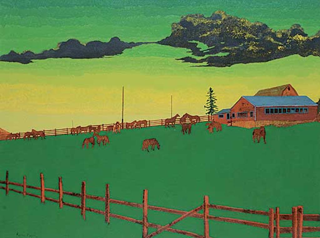 Robin C. Mayor (1937) - Untitled - Green Pasture at Dusk