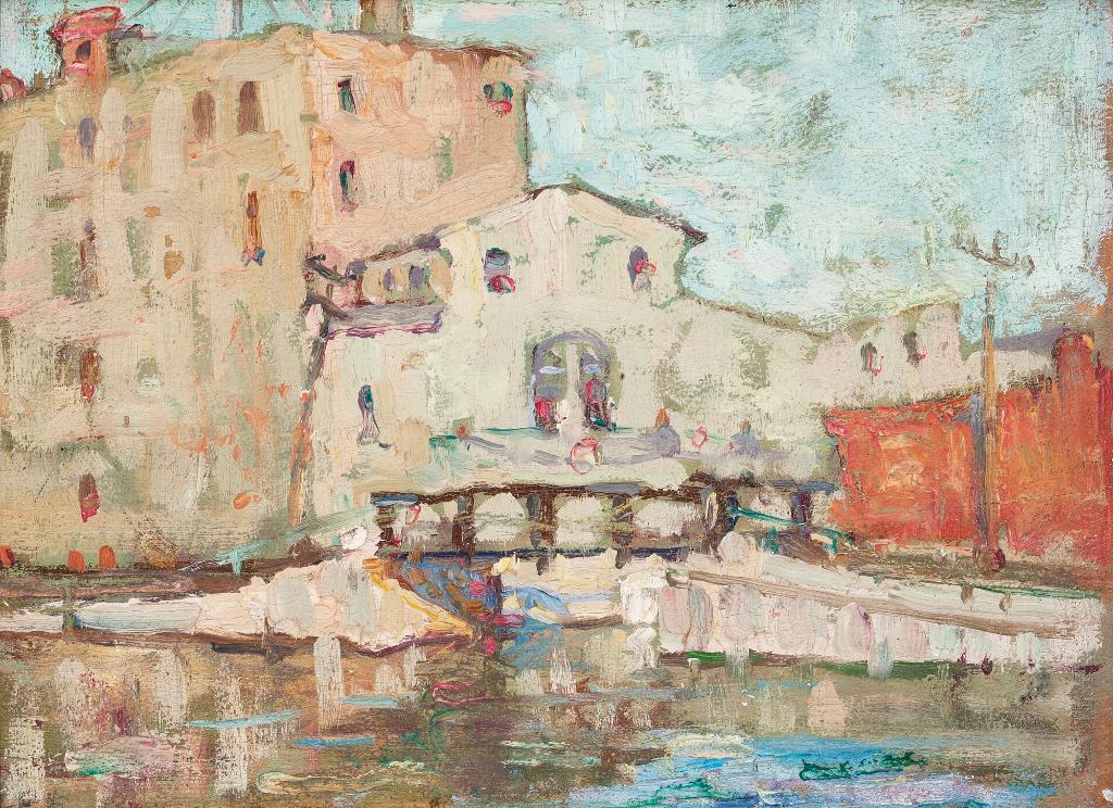 Henrietta Mabel May (1877-1971) - Buildings At The Water's Edge