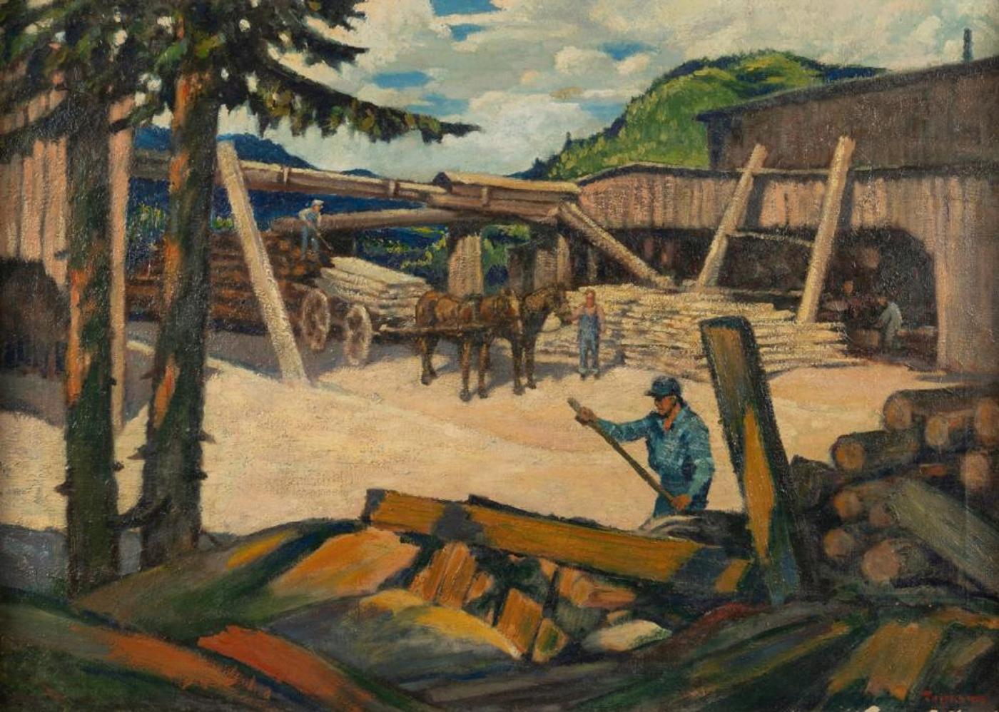 William Thurston Topham (1888-1966) - Sawmill Yard