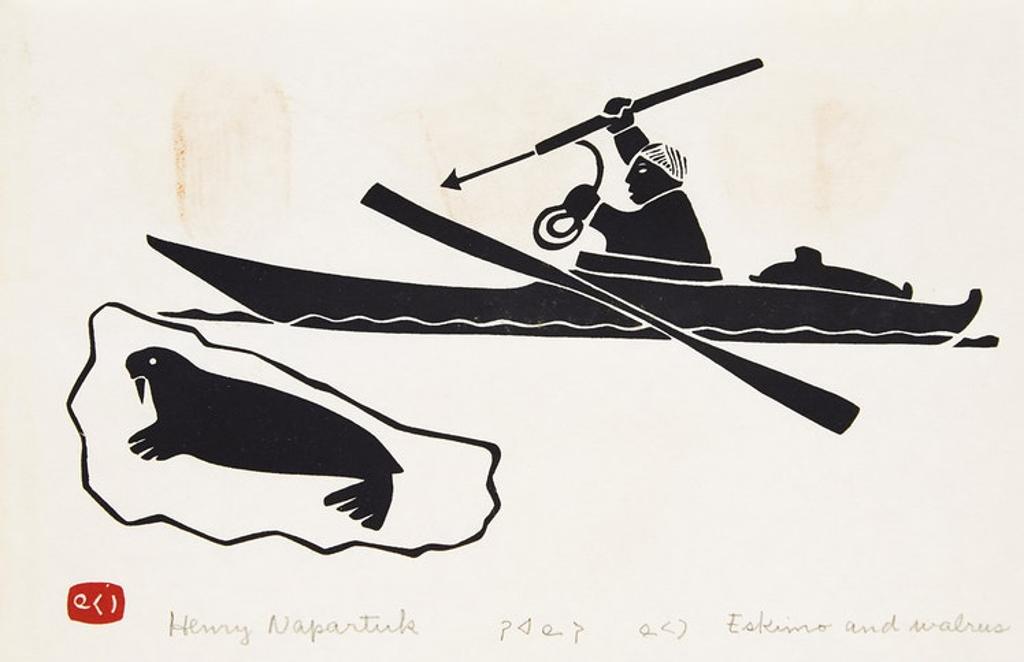 Henry Napartuk (1932-1985) - Eskimo and Walrus; Eskimo and Seal