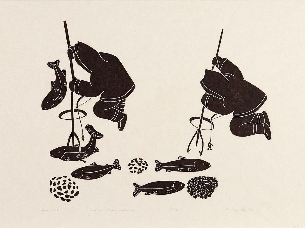 Mona Ohoveluk (1935-1992) - Fishing With Spear And Lure