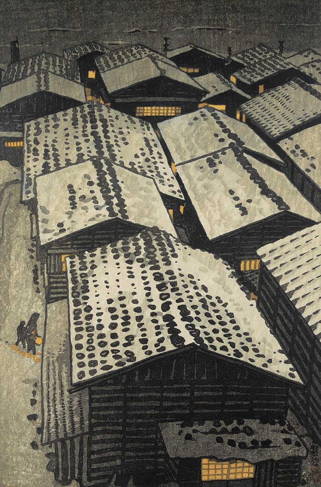 Shiro Kasamatsu - Untitled - Rooftops at Night