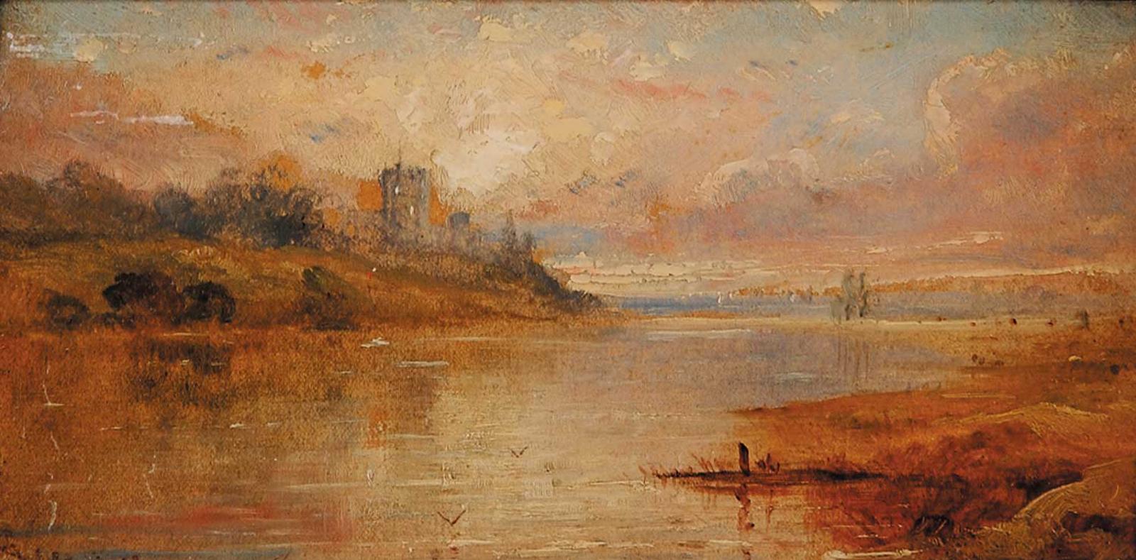 British Columbia School (1810) - Untitled - Lake with Castle