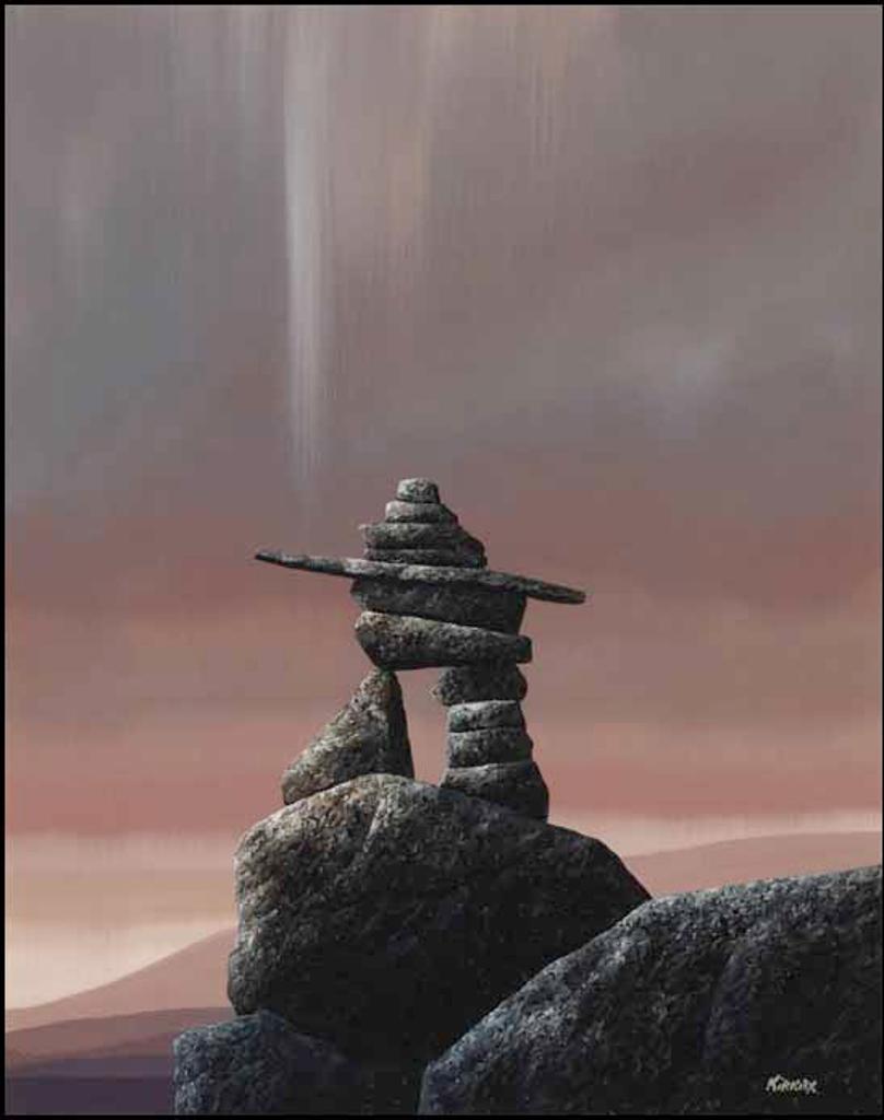 Ken Kirkby (1940-2023) - Inukshuk with Pink Sky