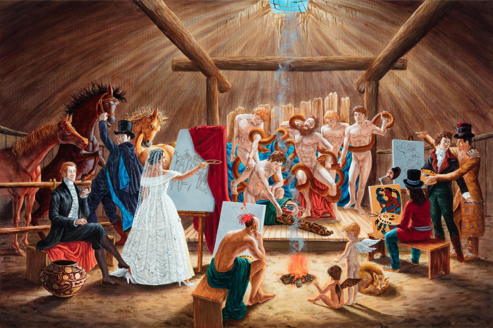 Kent Monkman (1965) - Study For The Academy, 2008