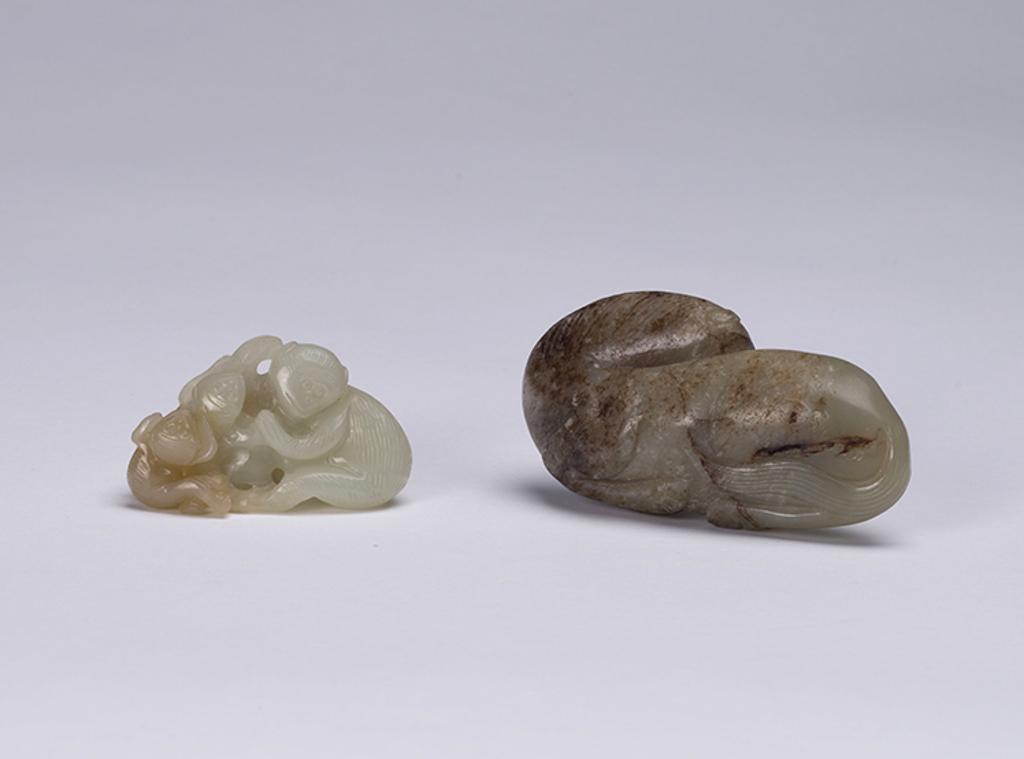 Chinese Art - Two Chinese Mottled Jade Carvings, 19th/20th Century