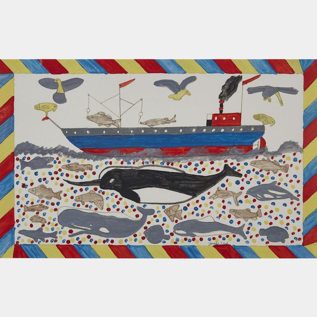 Joseph Sleep (1914-1978) - Whales And Boat