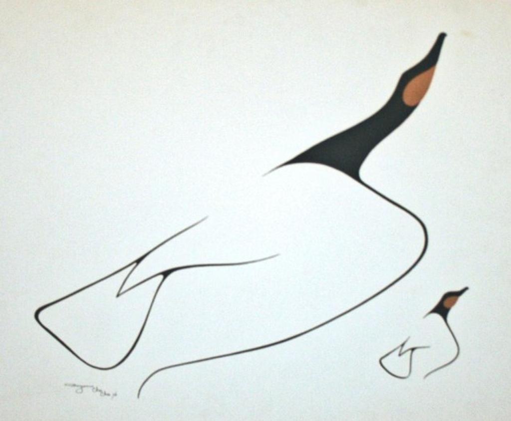 Benjamin Chee Chee (1944-1977) - Canadian Geese (Mother and Child)