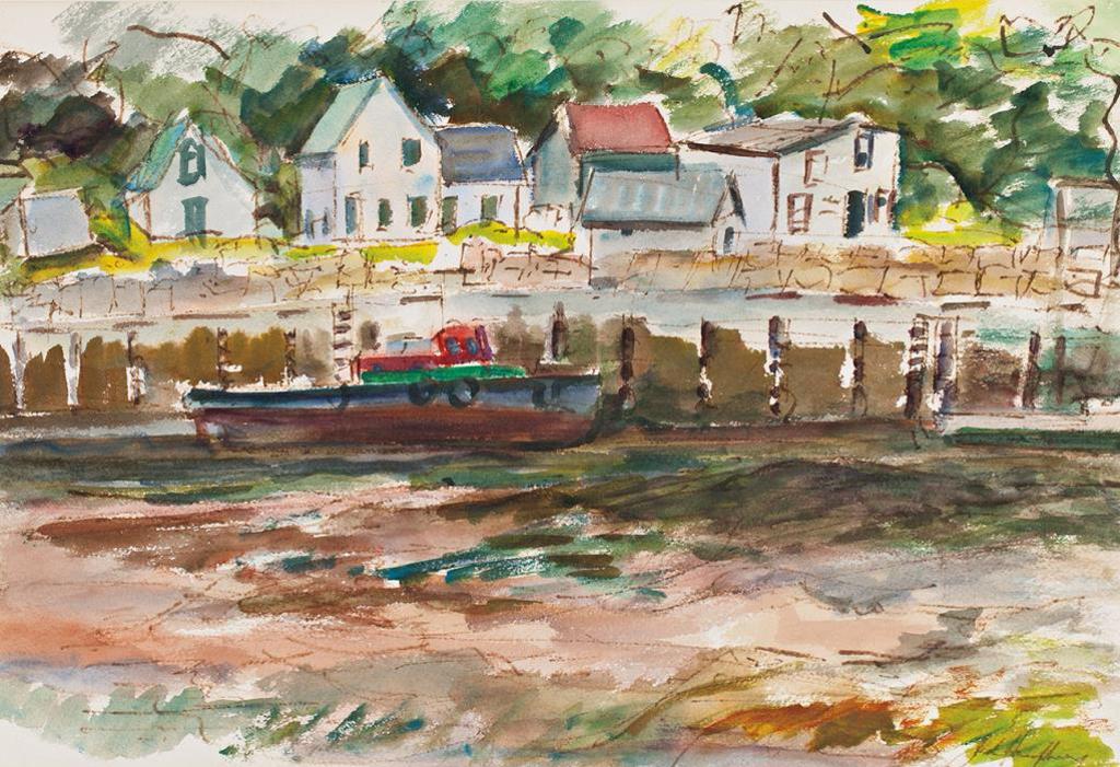 Jack Weldon Humphrey (1901-1967) - Docked Boat, Fredericton