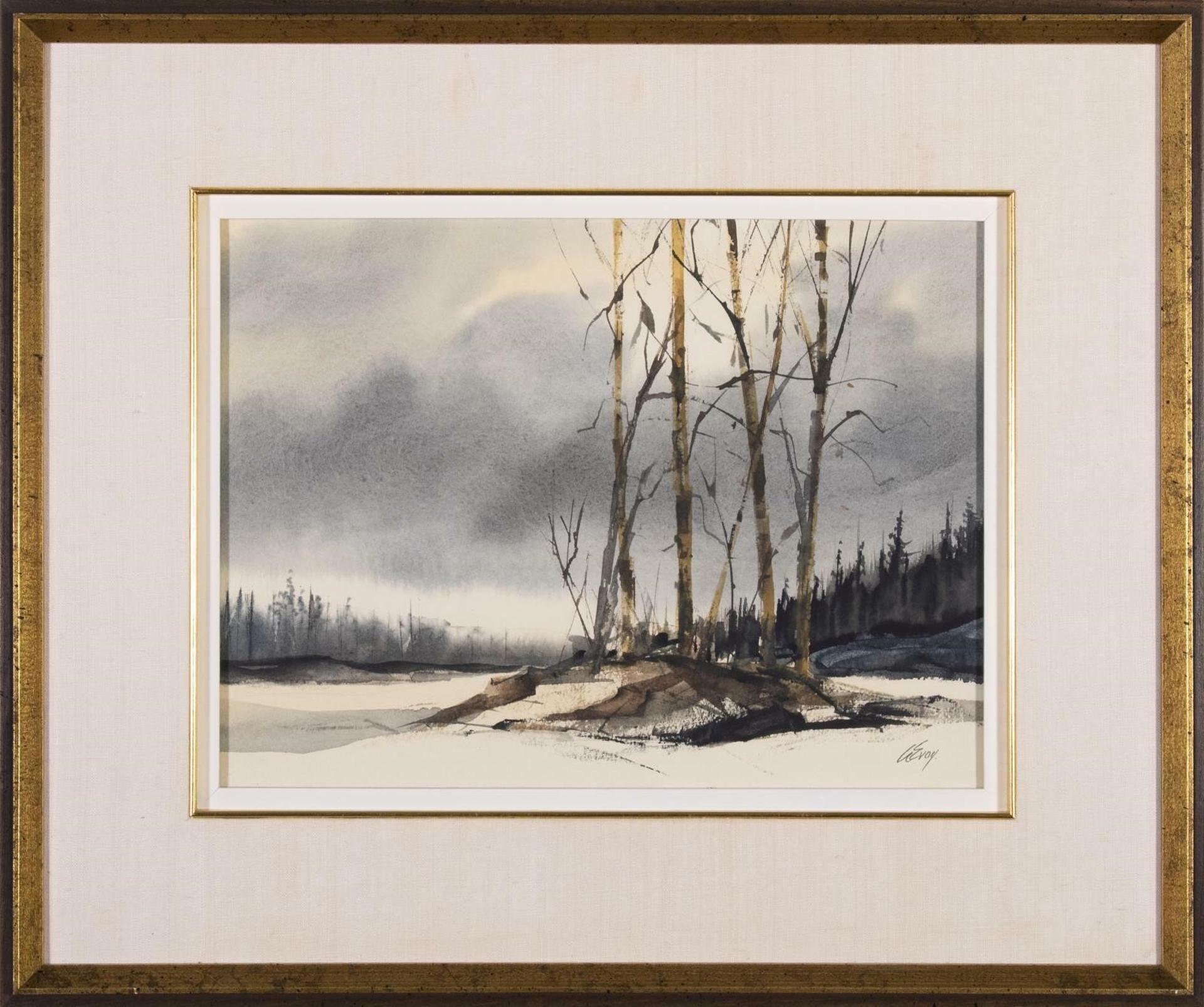 Arthur Evoy (1924-2003) - Untitled, Trees under a Grey Sky