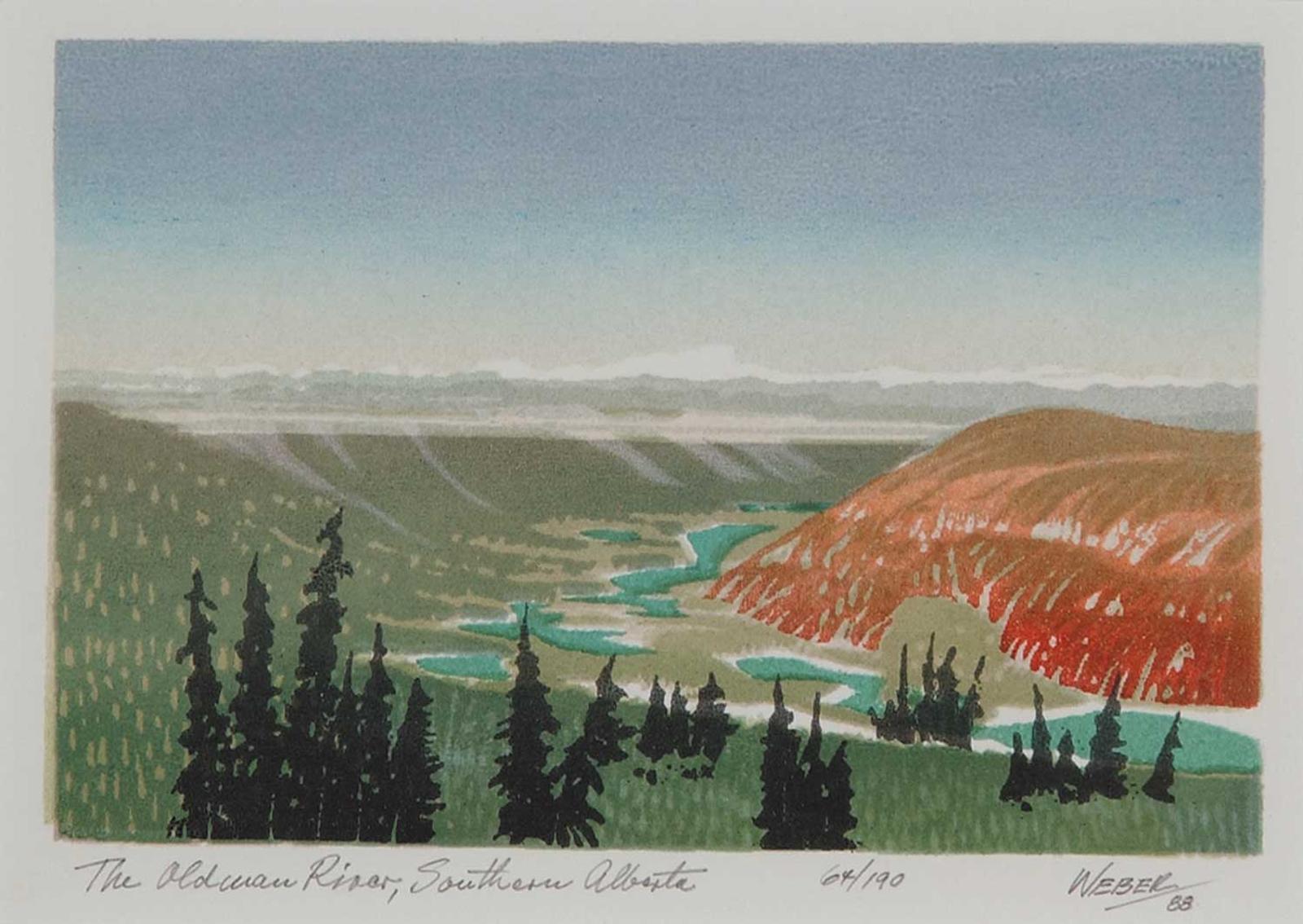 George Weber (1907-2002) - The Oldman River, Southern Alberta  #64/190