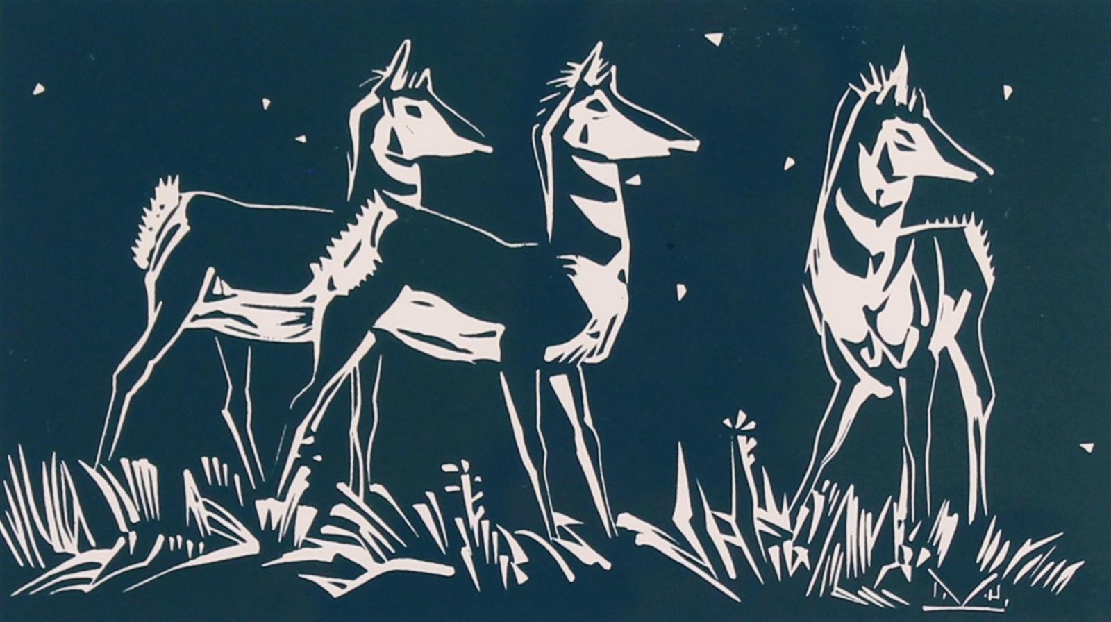 Illingworth Holey (Buck) Kerr (1905-1989) - Antelope Does (Pronghorn Does); ed. #4/100