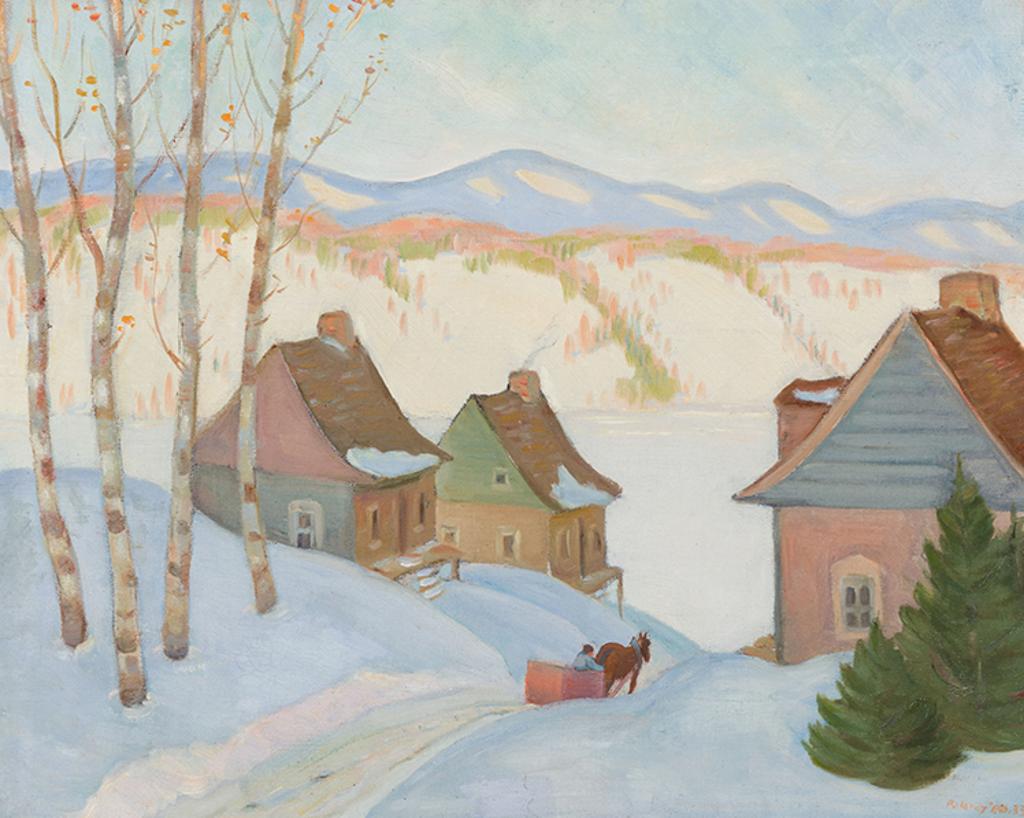 Joseph Jean Albert Palardy (1905-1991) - Untitled (Snow Scene with Houses and a Horse-Drawn Cart)