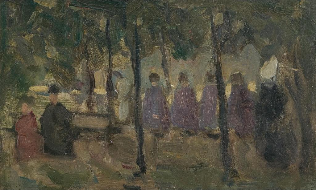 James Wilson Morrice (1865-1924) - Schoolgirls And A Nun In The Park