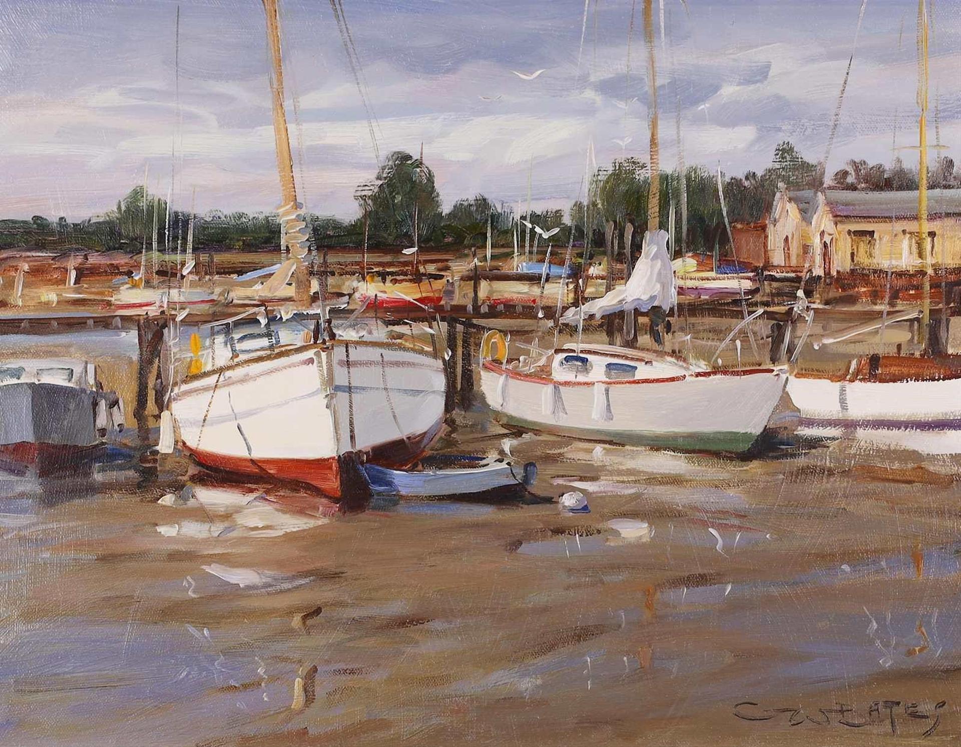 George William Bates (1930-2009) - Low Tide, Woodbridge; 1994