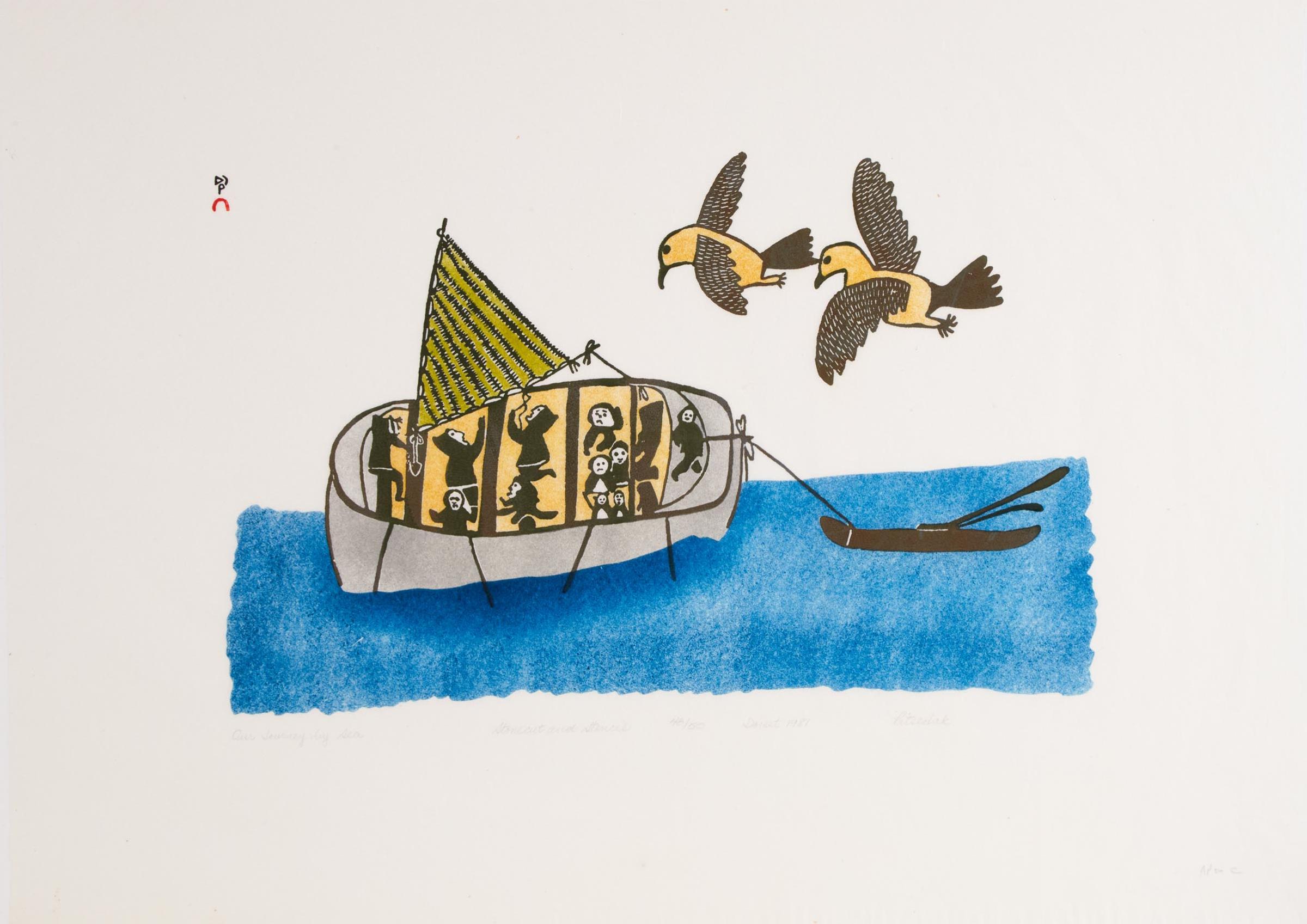 Pitseolak Ashoona (1904-1983) - Our Journey By Sea, 1981