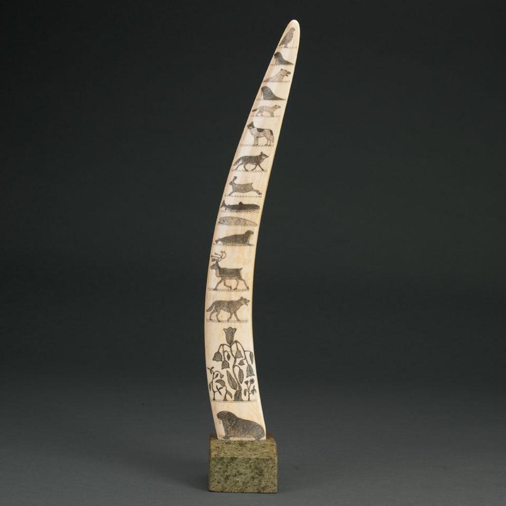 Davidee Itulu (1929-2006) - Etched Tusk On Base