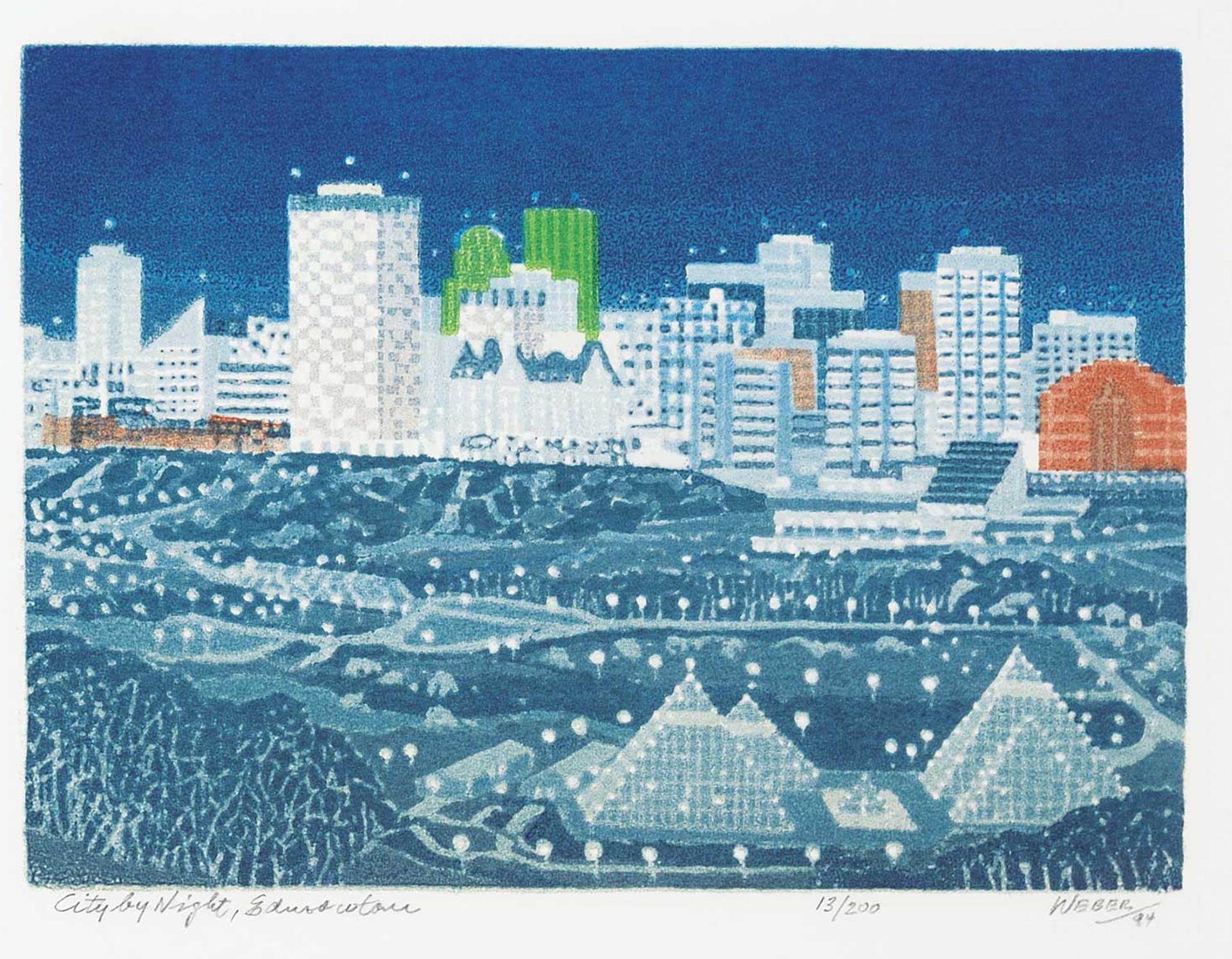 George Weber (1907-2002) - City by Night, Edmonton  #13/200