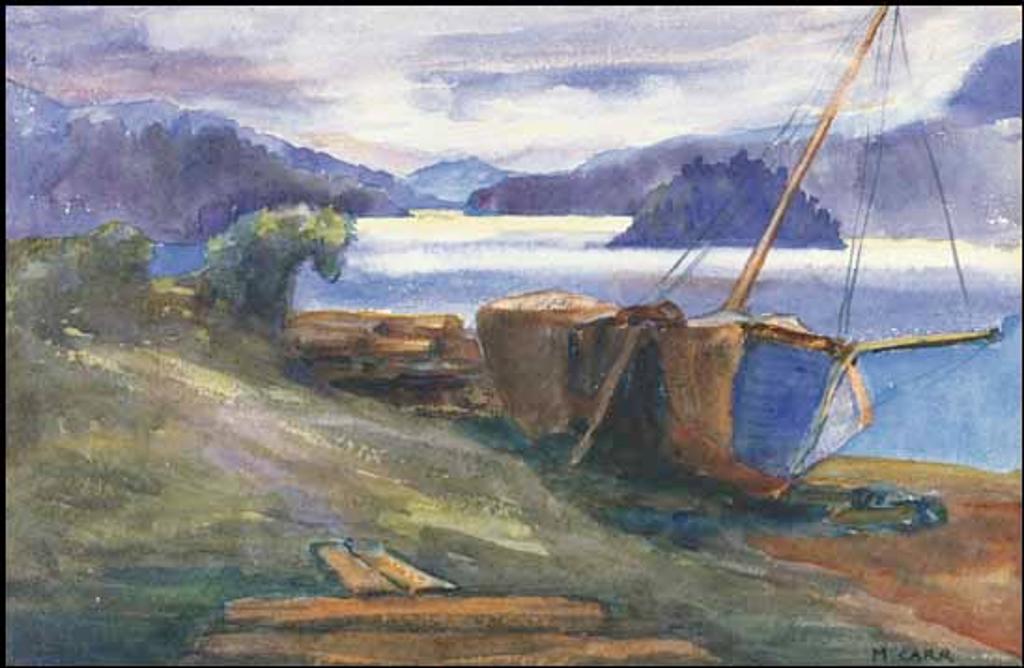 Emily Carr (1871-1945) - Beached Boat on a West Coast Seashore