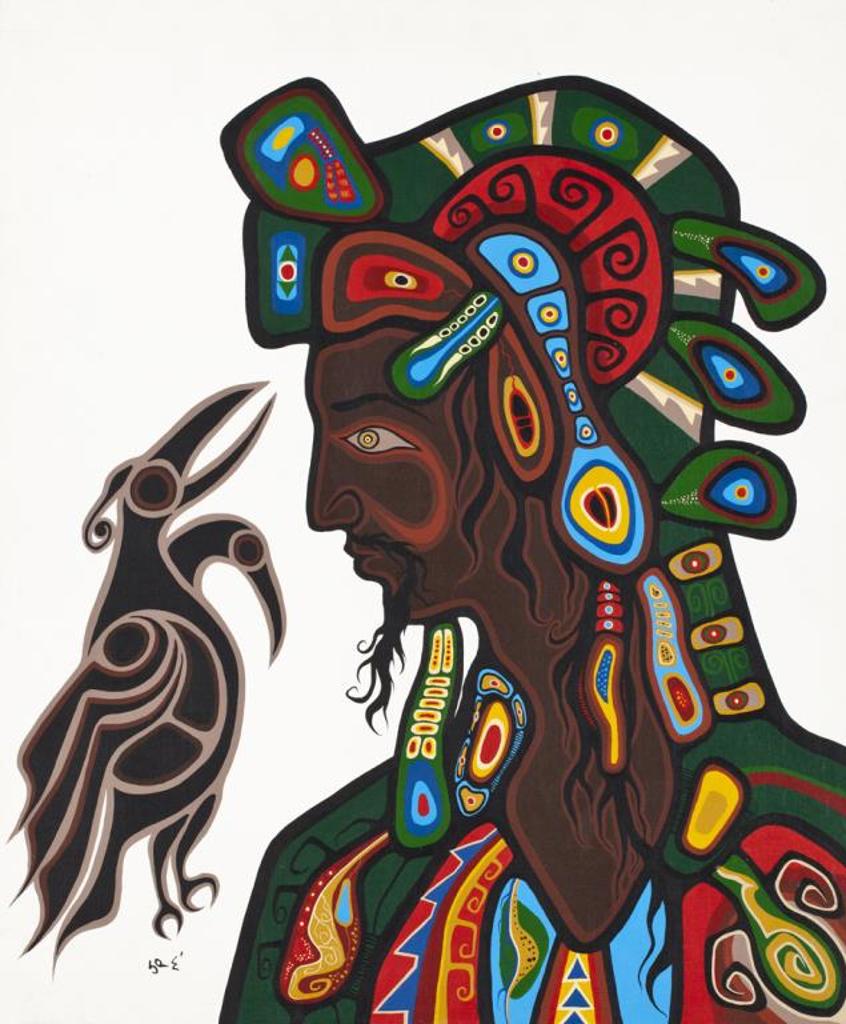 Saul Williams (1954) - Anishnabe, Untitled (Shaman and Raven), C. 1982