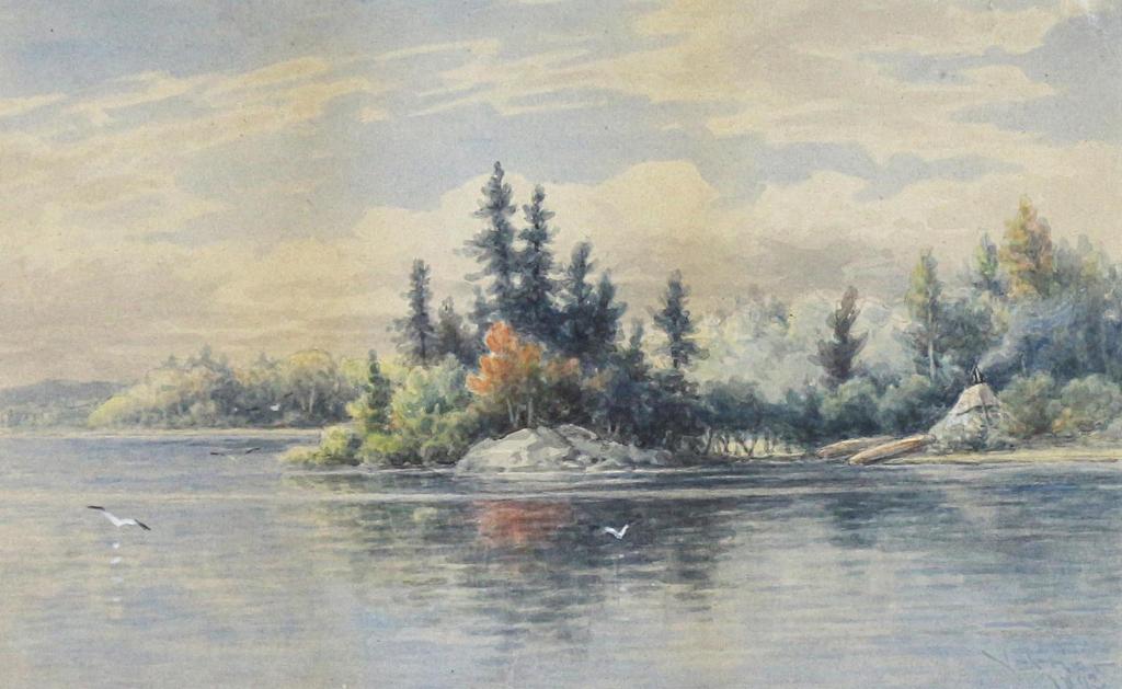 Frederick Arthur Verner (1836-1928) - Indian Encampment On The Lake; 1892