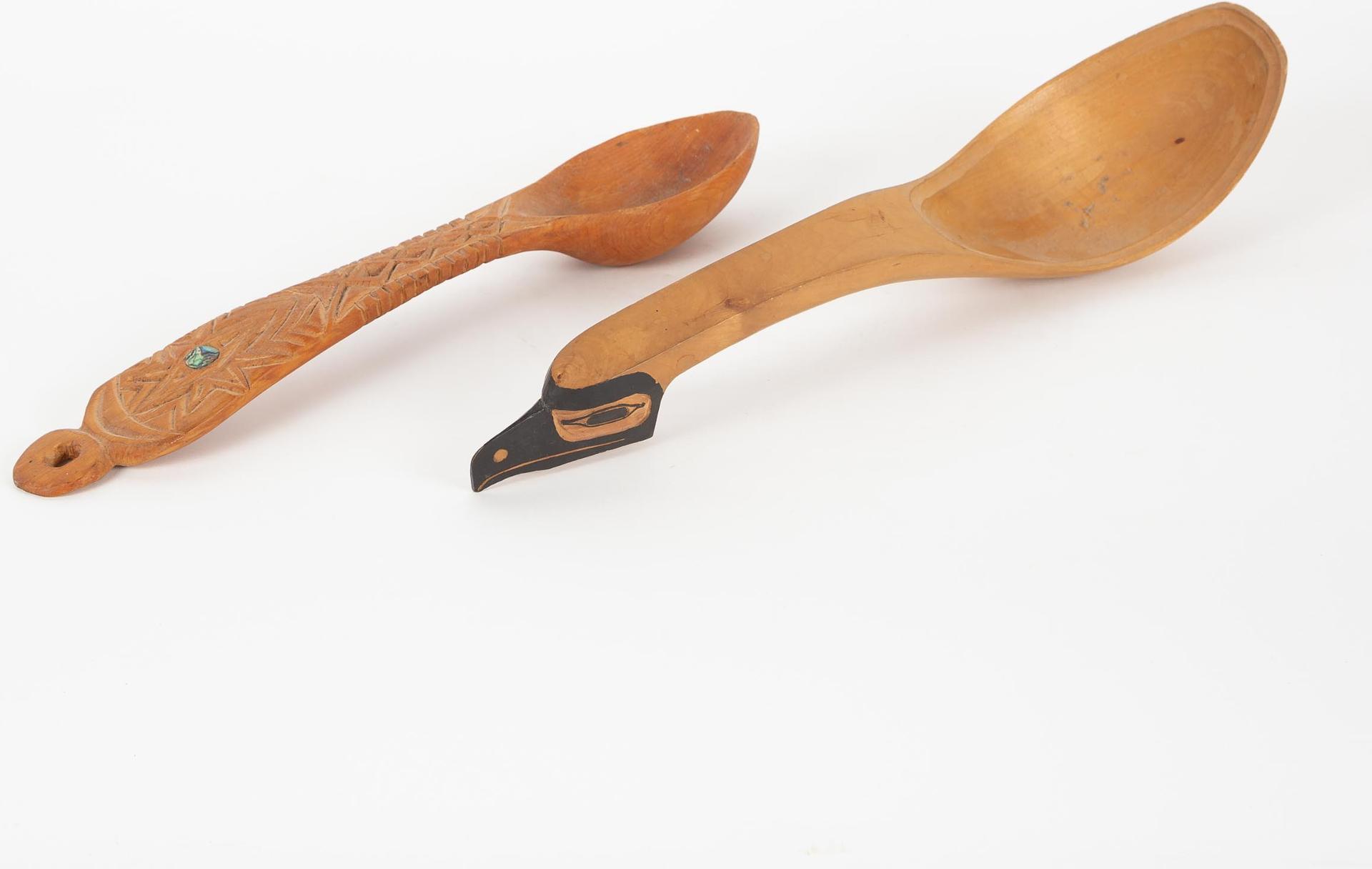 Reg Davidson (1954) - Two Northwest Coast Wooden Carved Ladle