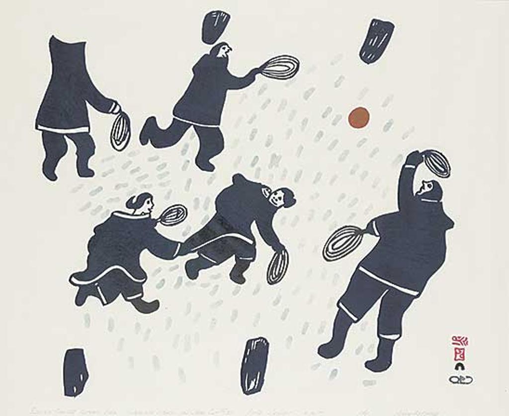 Napatchie Pootoogook (1938-2002) - Family Playing Ball #31/50