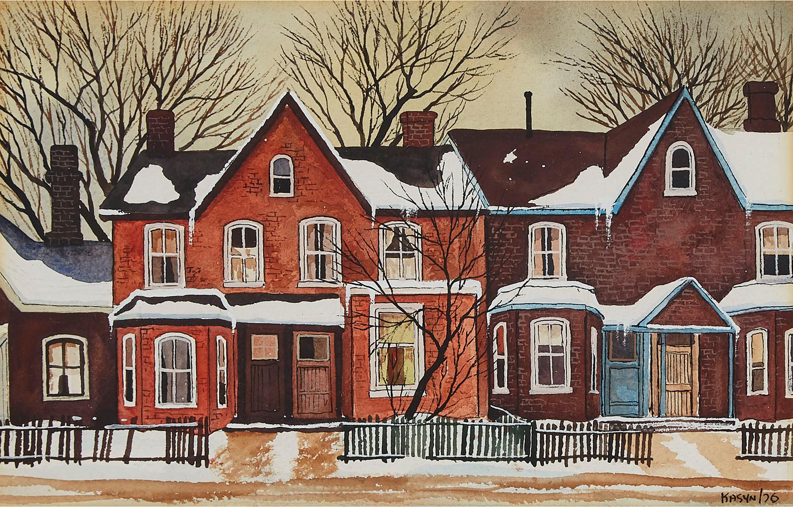 John Kasyn (1926-2008) - Old Houses On Richmond Street West, 1976